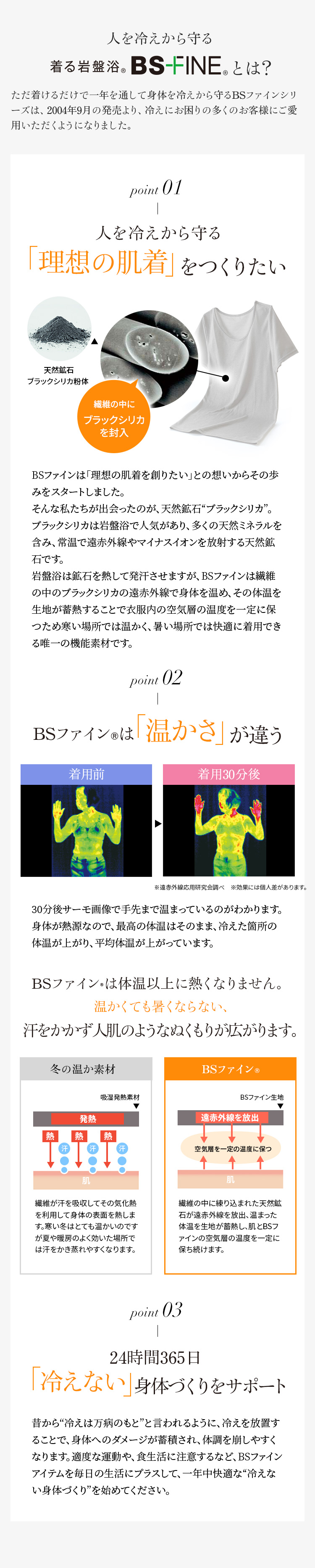 人を冷えから守る! 着る岩盤浴BS-FINEとは？