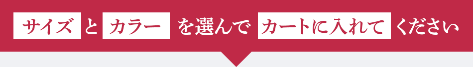 サイズとカラーを選んでカートに入れてください