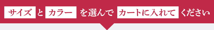 サイズとカラーを選んでカートに入れてください